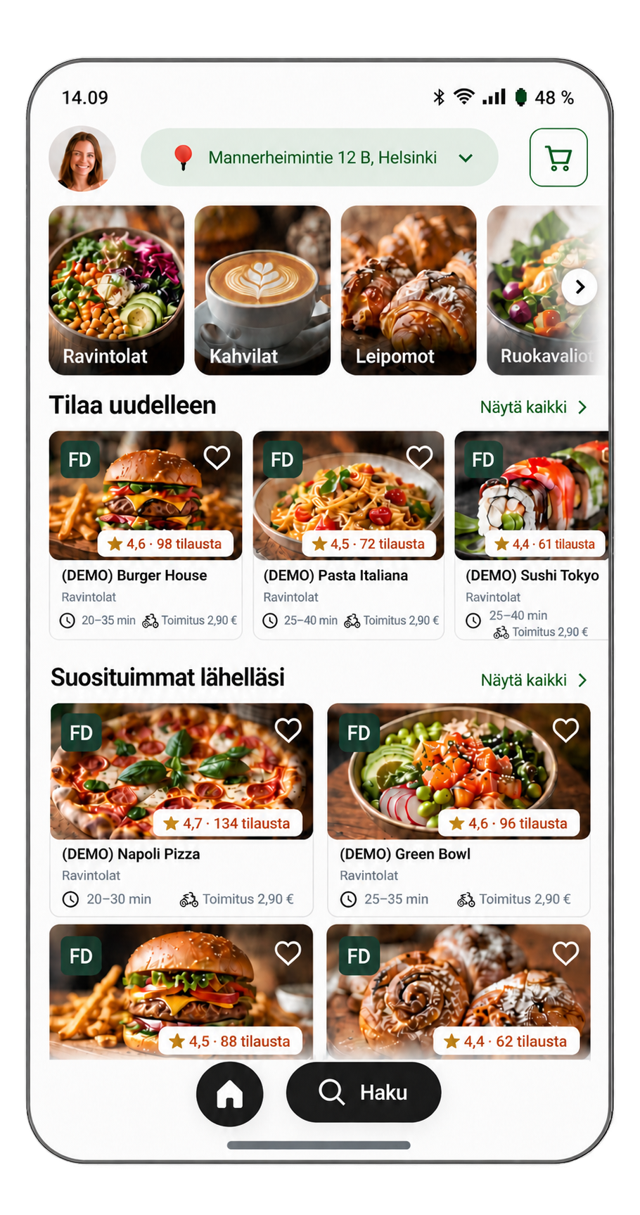 Fin Delivery · Etusivu · demo